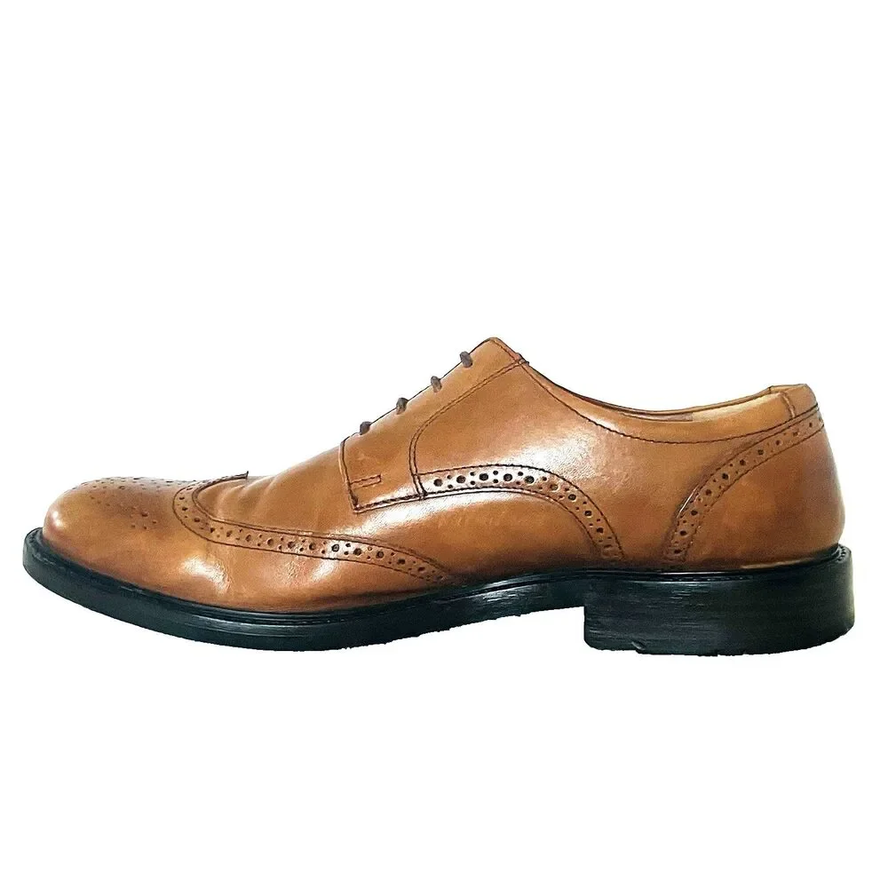 Johnston Murphy Wingtip Shoes 1862 Brogue 11.5 Mens Derby Tan Brown India Preppy